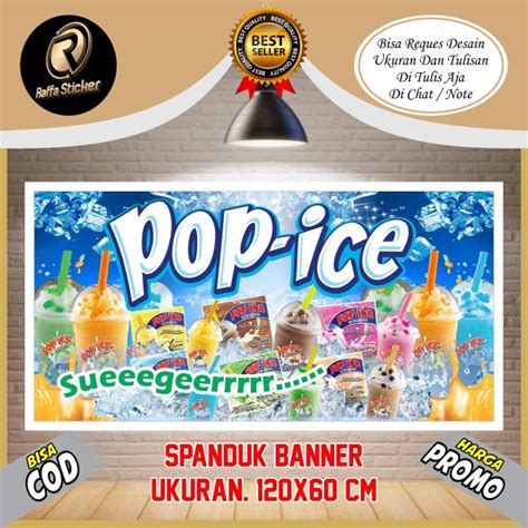 SPANDUK BANNER BACKDROP POP ICE Banner Minuman Pop Ice Spanduk Aneka