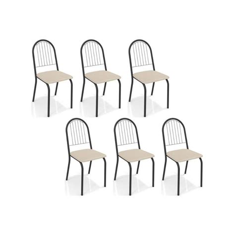 Cadeiras De Cozinha Noruega C Kit Un Preto Fosco Courano Nude