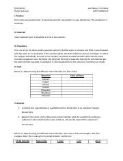 Chemistry Flame Tests Lab Summary Course Hero