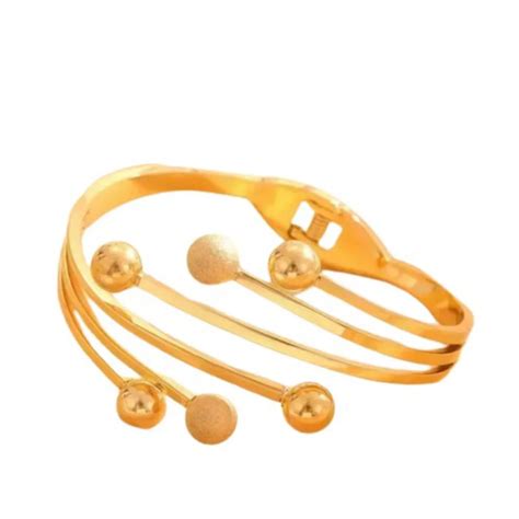 Pulsera Brazalete Color Oro En Acero Inoxidable Luegopago