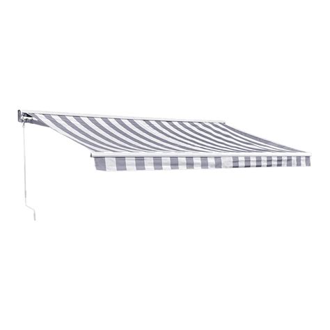 Tenda SAULE 3 95 3 M Con Semicupio Tessuto A Righe Bianco Grigio E