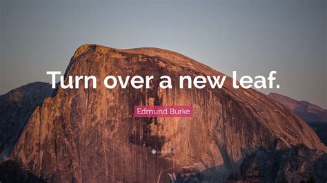 Edmund Burke Quote: “Turn over a new leaf.”