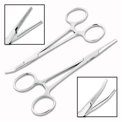 G Pcs Stainless Steel Curved Straight Medical Forceps Hemostat