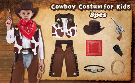 Wellchy Pi Ces D Guisement Cowboy Enfant Western Cowboy Costume