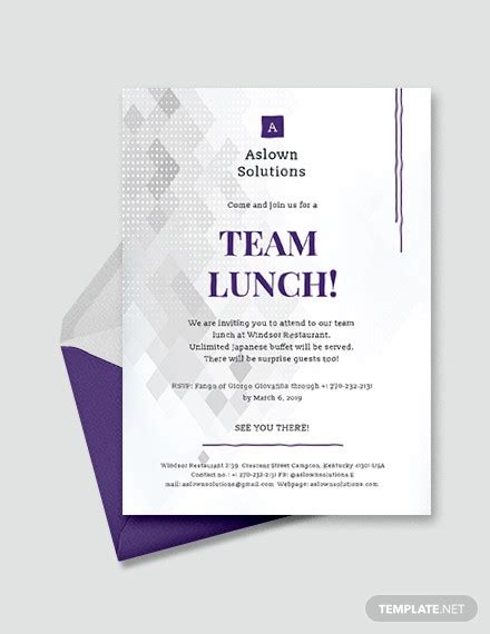 Team Lunch Invitation- 16+ Examples, Word, Pages, Photoshop, Tips