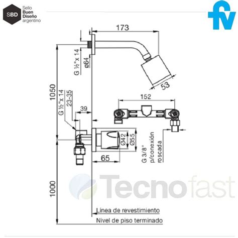 Griferia Fv Pampa Baño Ducha Embutir S Transferencia 109 b6 FV