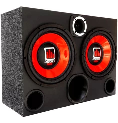 Caixa Trio Som Carro Completa 2 Subwoofer 12 Pol Detoner Parcelamento