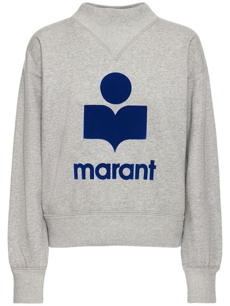 Isabel Marant Toile Moby Logo Cotton Jersey Sweatshirt In Grey Modesens