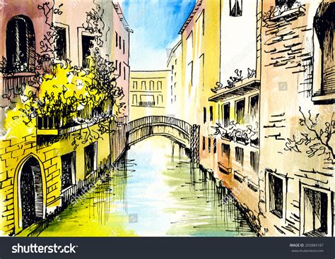 Watercolor Painting Venice Stock Illustration Shutterstock