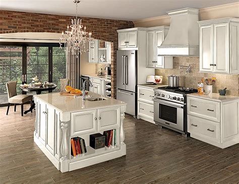 Merillat Cabinets Bayville Cotton With Tuscan Glaze Finish Kitchen