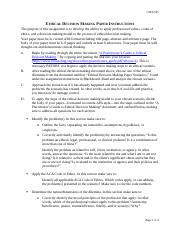 Ethical Decision Making Paper Instructions Docx CEFS 501 ETHICAL