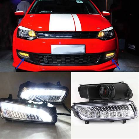 Pcs White Led Daytime Running Light Fog Lamp For Volkswagen Polo