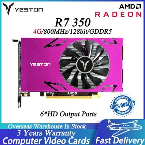 Yeston R7 350 4g Graphics Card 6 Screen Gddr5 128bit 4500mhz Memory