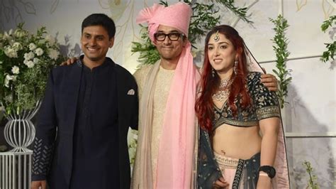 At Ira Khan And Nupur Shikhare S Wedding Aamir Khan Poses With Ex