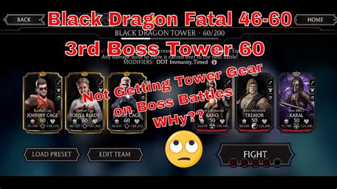 Mk Mobile Fatal Black Dragon Tower Battle 46 60 3rd Boss At 60 Not