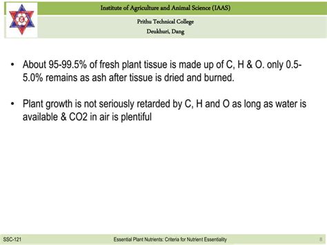 Criteria For Nutrient Essentiality Ppt