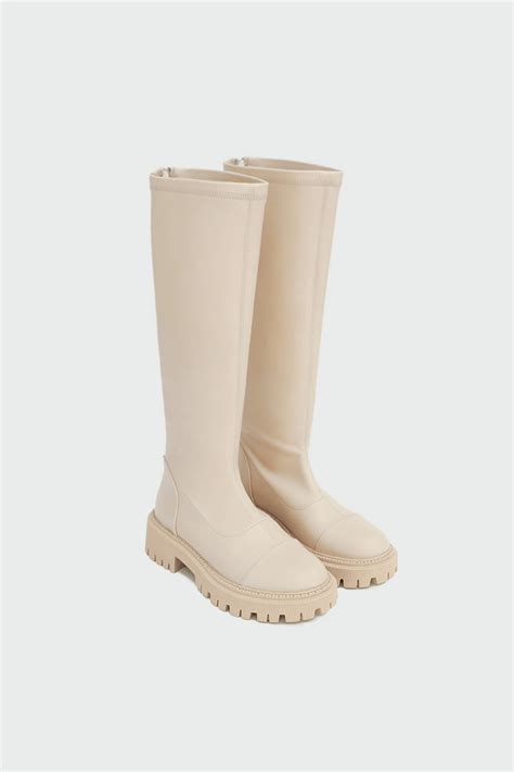 Bonetti Tırtıklı Tabanlı Nude Kadın Çizme lutvelizade tr