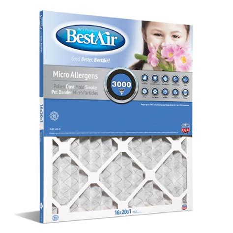 Bestair 16 X 20 X 1 Merv 13 Pleated Furnace Filter B1 1620 13 6