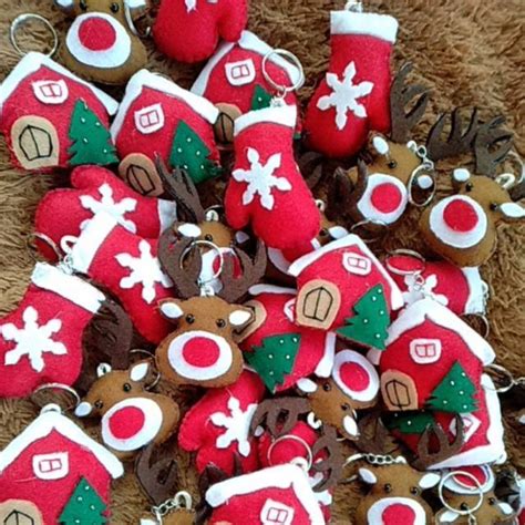 Jual Souvenir Gantungan Kunci Edisi Natal Flanel Unik Dan Lucu Shopee