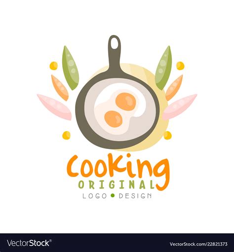 Cooking original logo design kitchen emblem Vector Image