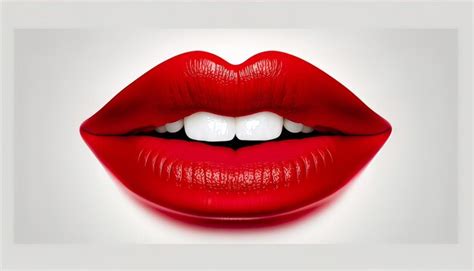 Premium Photo Red Female Lips On A Plain White Background Generate Ai