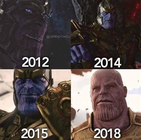 Thanos changed skin colour over the years! Actually the more Infinity ...