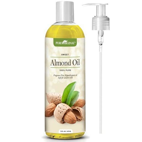 Pure Original Sweet Almond Oil 16 Oz W Pump Moisturizes Face Hair