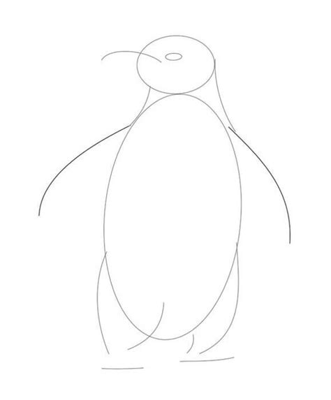 How to draw a penguin with a pencil step-by-step drawing tutorial