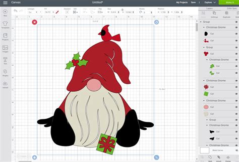 Christmas Gnome Svg Silhouette & Cricut Cut Designgnome Clip | Etsy