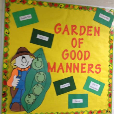 Garden Of Good Manners Bulletin Boards Pinterest Manners Bulletin Board And Manners Preschool