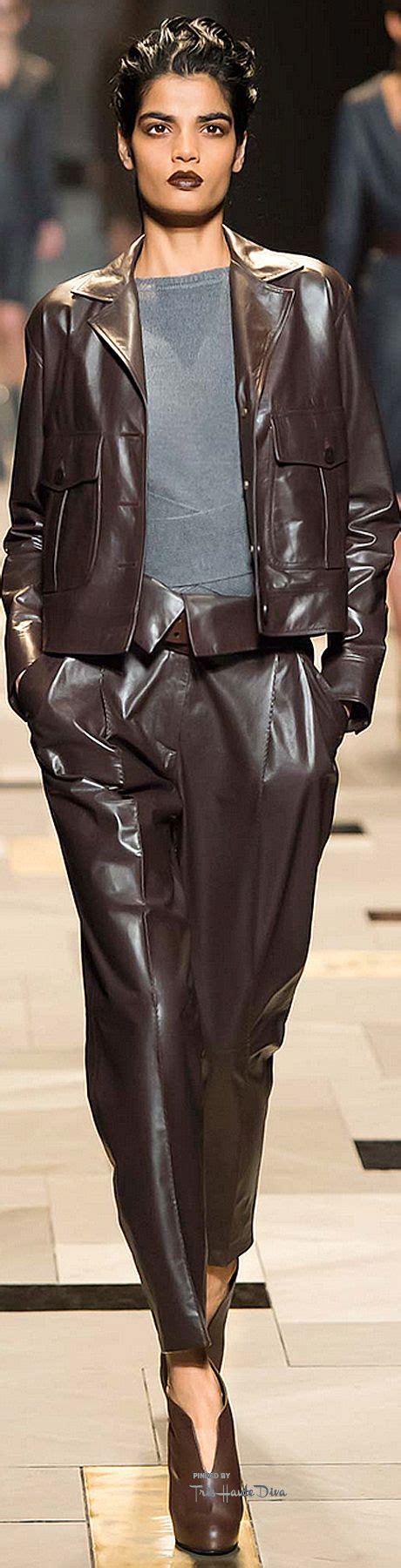 Mfw Trussardi Fall Rtw Thd Leather Fashion Fashion Brown