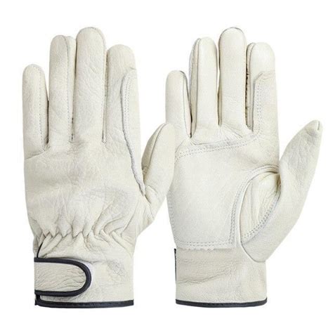 Gant De Chantier White L Gants De Travail En Cuir De Vache