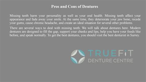 Pros and Cons of Denture by Truefit Denture - Issuu