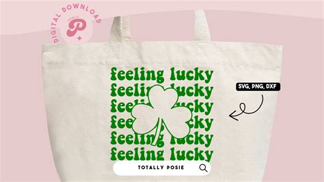 Feeling Lucky Svg St Patricks Day Shamrock Irish Green Etsy