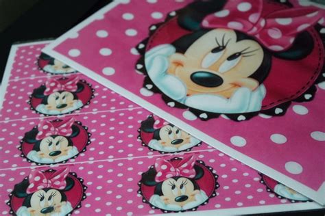 Bolo Da Minnie Papel De Arroz Rosa Compartilhar Bolo