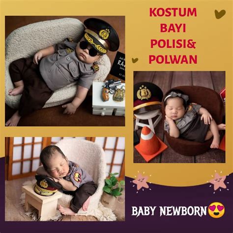 Jual Kostum Polisi Bayi Newborn Kostum Bayi Tema Polisi Dan Polwan