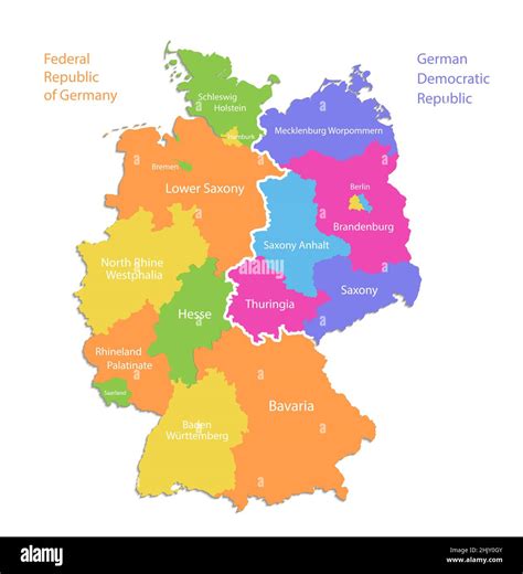 Deutschland Karte Aufgeteilt Auf West Und Ost Karte Administrative