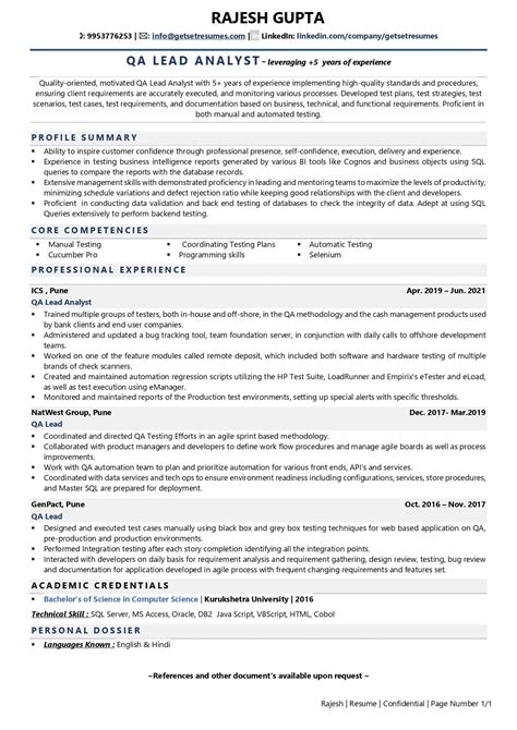 Qa Lead Resume Examples And Template With Job Winning Tips