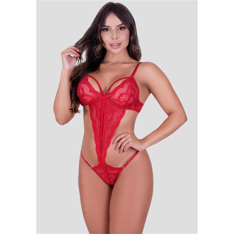 Body Rendado Sexy Strapy Lingerie Sensual Shopee Brasil