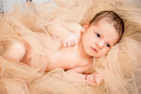 Baby Girl Lying On Back Stock Photo By Dessie Bg 122237722