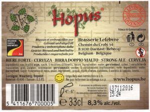 Drink Label Hopus Brouwerij Lefebvre Belgiumcol Be Beer