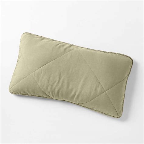 European Flax Certified Linen Garden Green King Quilted Pillow Sham