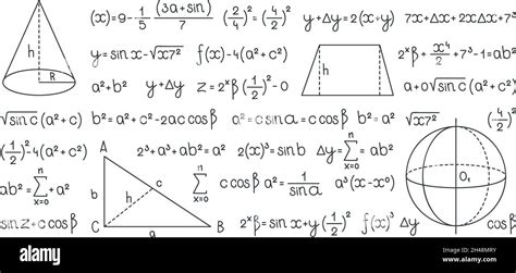 Formulas Mathematics And Geometrical Infographic Symbols For