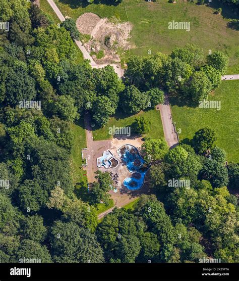 Aerial View Revierpark Vonderort Redesign And Reconstruction Water