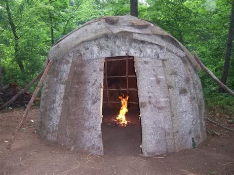 Actual Recreation Of A Traditional Wigwam Used By Native Americans And Made Of Arched Branches