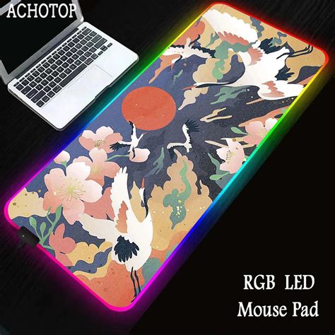 Abstract Art Plant Mouse Pad Game Mat RGB Backlit Mousepad Gaming Table