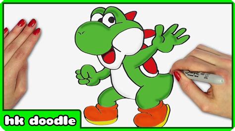 How To Draw Yoshi From Super Mario Bros Step By Step Drawing Tutorial