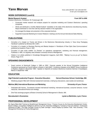 Morvan Resume2009 PDF