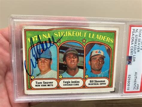 Topps Tom Seaver Strikeout Leaders Psa Dna Autographed Rare