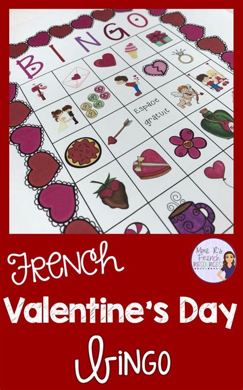 French Bingo Valentines Day Vocabulary La Saint Valentin French